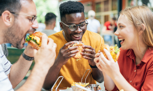 Students eating